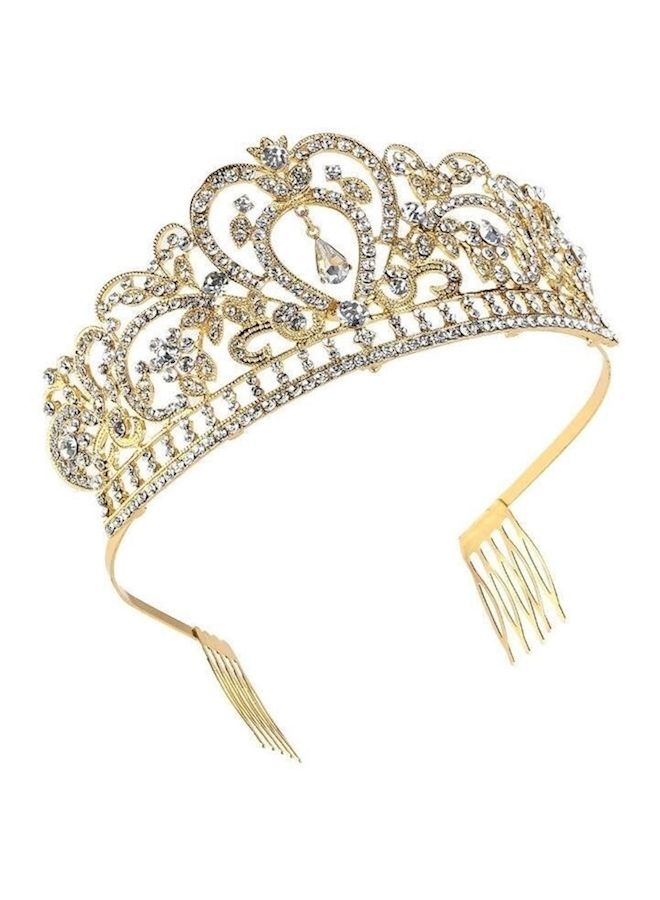 NIBEMINENT Crystal Wedding Crown Silver/Gold Free Size - Image 5