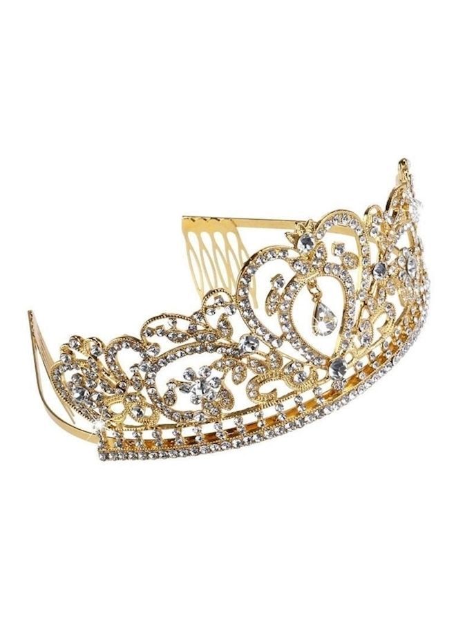NIBEMINENT Crystal Wedding Crown Silver/Gold Free Size - Image 4