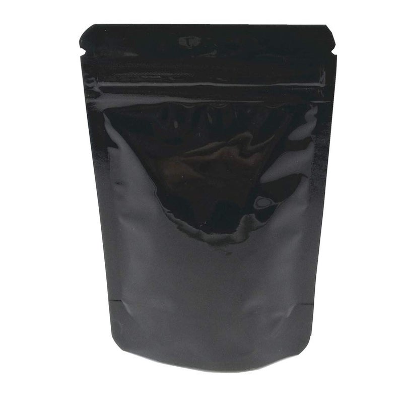 MITOB 100 Pieces Stand Up Mylar Bags Plastic Window Pouch for Zip Food Storage Lock Aluminum Foil Bag Candy Packing Zipper Lock (3.3x5.1 inch, Black) - Image 2