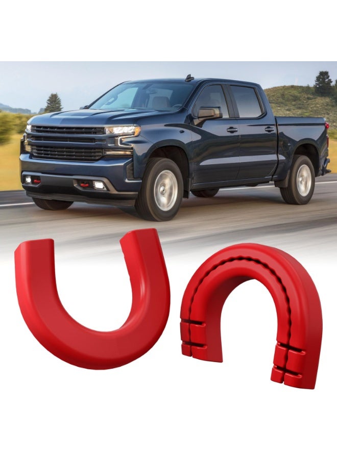 KISSUN Tow Hook Covers for Silverado 1500 2007-2026/GMC Sierra 1500 2007-2019, Long Front Tow Hooks Covers Compatible with Chevrolet Silverado 1500 Accessories Red (Not fit Verticle Tow Hooks) - Image 1