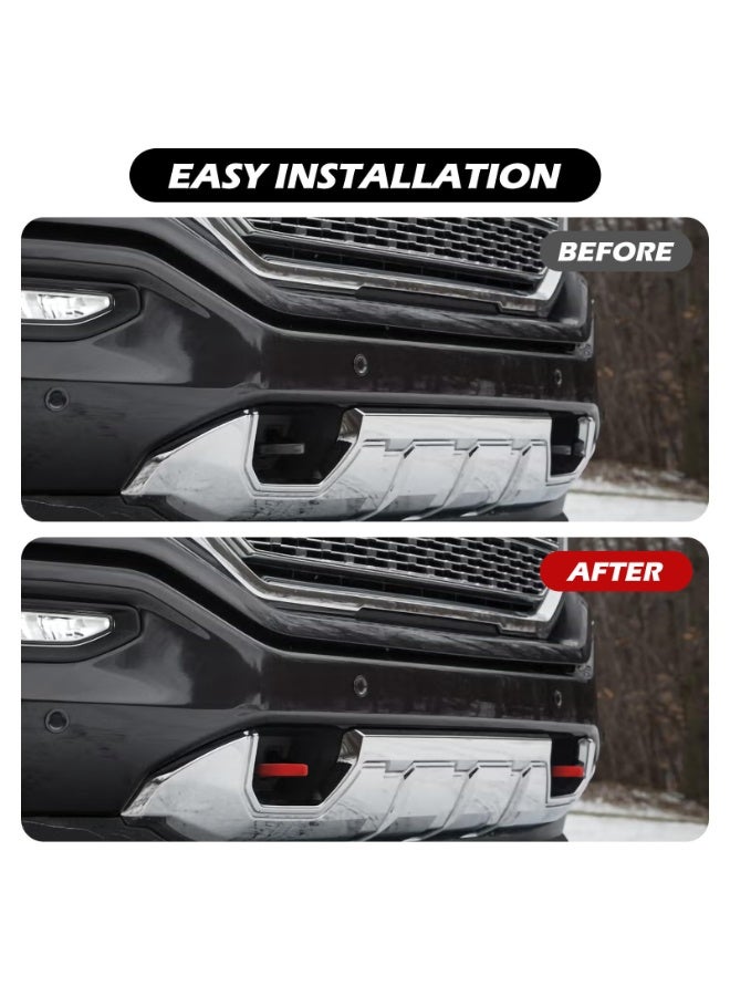 KISSUN Tow Hook Covers for Silverado 1500 2007-2026/GMC Sierra 1500 2007-2019, Long Front Tow Hooks Covers Compatible with Chevrolet Silverado 1500 Accessories Red (Not fit Verticle Tow Hooks) - Image 5