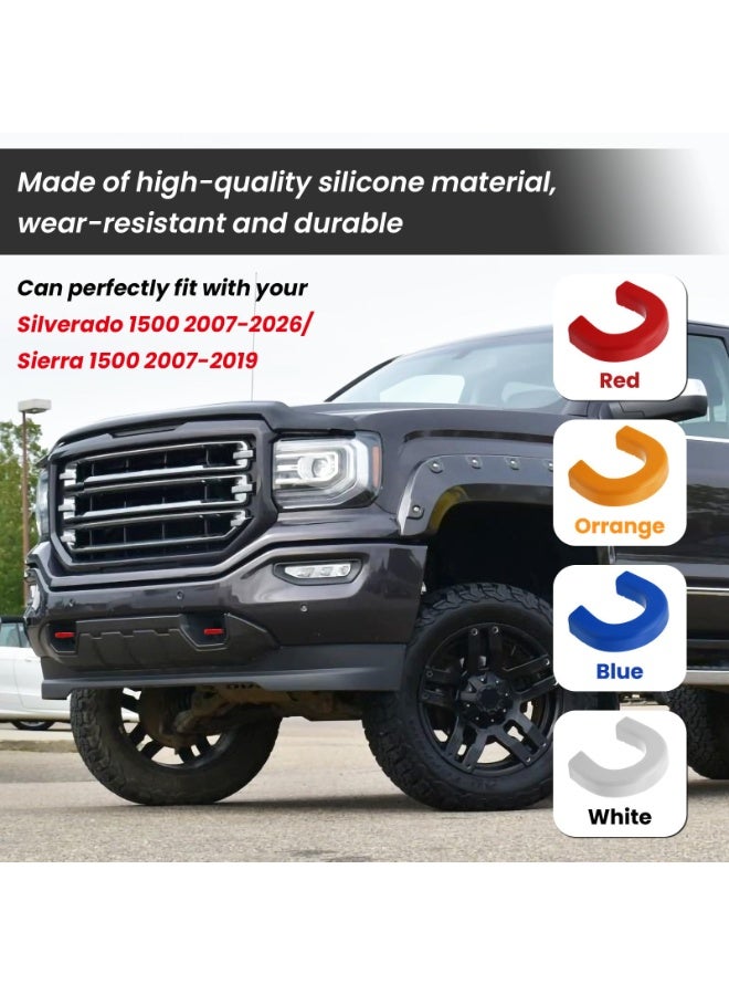 KISSUN Tow Hook Covers for Silverado 1500 2007-2026/GMC Sierra 1500 2007-2019, Long Front Tow Hooks Covers Compatible with Chevrolet Silverado 1500 Accessories Red (Not fit Verticle Tow Hooks) - Image 4
