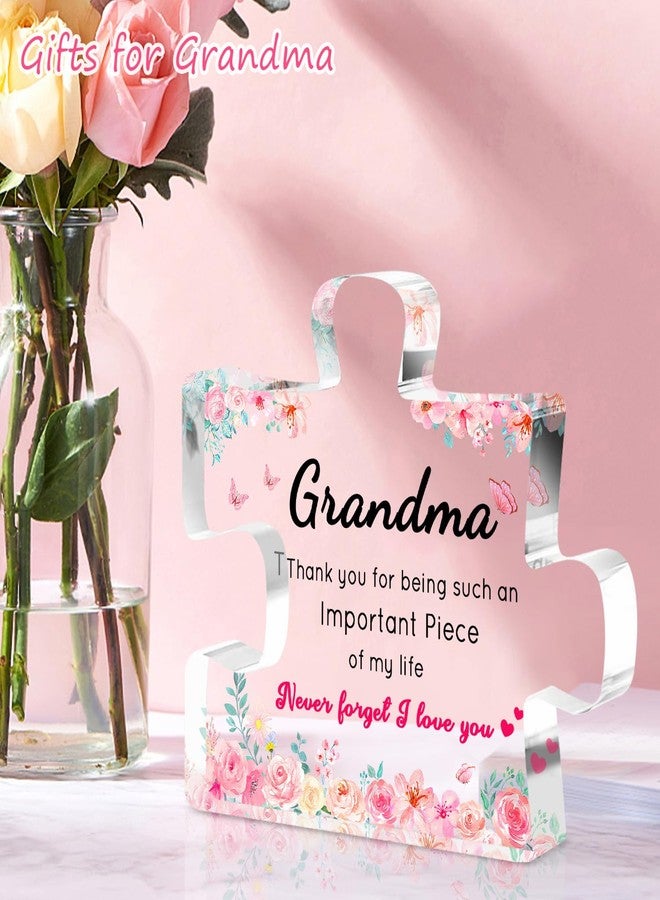 iLifemate Birthday Gifts for Grandma, Grandma Gifts - Engraved Acrylic Puzzle Plaque, Valentines Christmas Mothers Day Present for Grandmother from Grandkids - Image 2