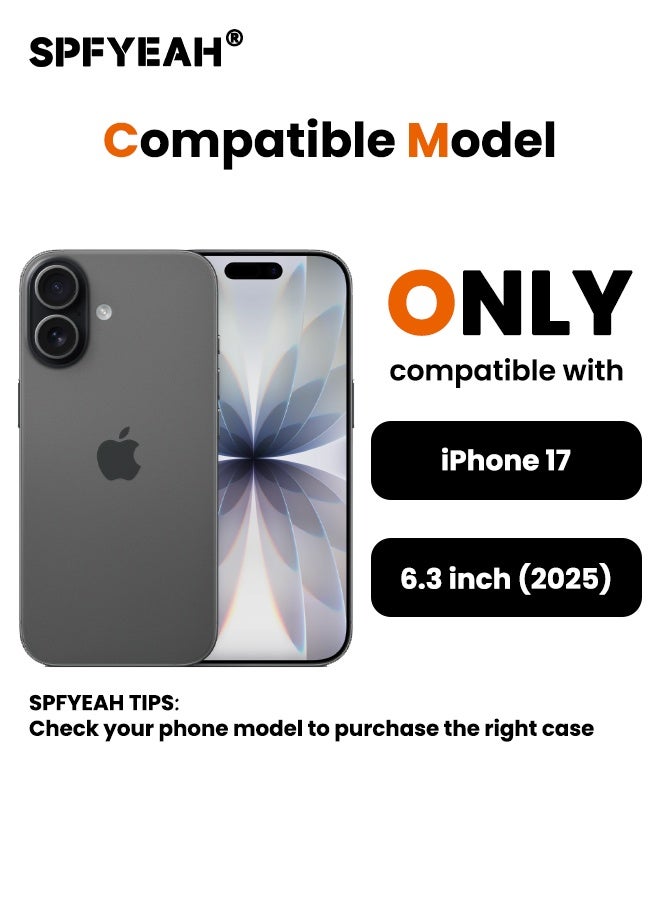 SPFYEAH [2-in-1] iPhone 17 Case with Privacy Screen Protector,  Upgraded [Full Camera Protection] [Magsafe Compatible] [Frosted Translucent] Slim Shockproof Durable Magnetic Case for iPhone 17 6.3 inch (Black, 1+1 Pack) - Image 2