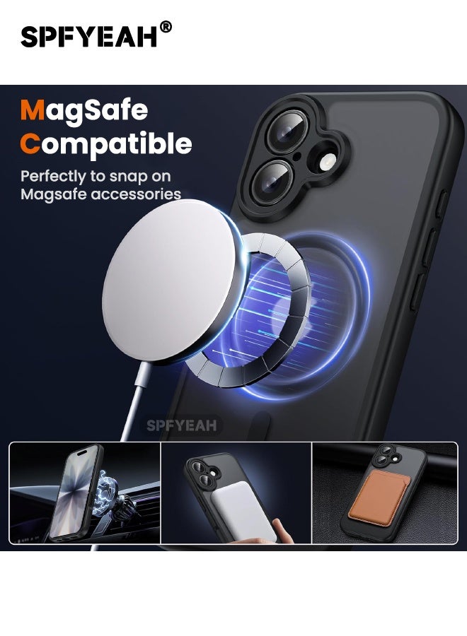SPFYEAH [2-in-1] iPhone 17 Case with Privacy Screen Protector,  Upgraded [Full Camera Protection] [Magsafe Compatible] [Frosted Translucent] Slim Shockproof Durable Magnetic Case for iPhone 17 6.3 inch (Black, 1+1 Pack) - Image 3