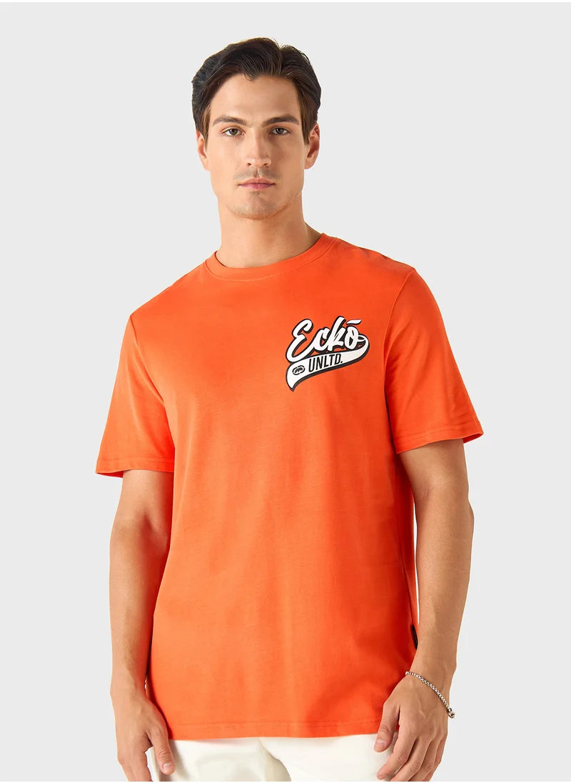 Ecko Unltd. Ecko Logo Print T-shirt with Crew Neck and Short S