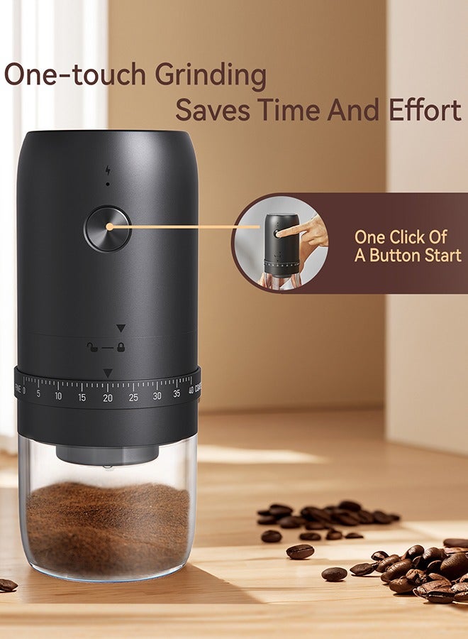 Electric Coffee Bean Grinder, Portable Electric Conical Burr Grinder with Multi Grind Settings, Rechargeable Coffee Bean Grinder for Espresso, Cold Brew, Flip Coffee and Drip Coffee  - Image 5