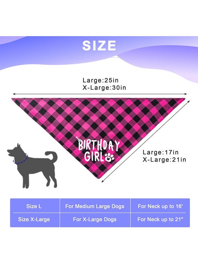 Hoewina Dog Birthday Party Supplies, Dog Birthday Decorations with Birthday Girl Dog Bandanas/Dog Cat Birthday Hat/Dog Bow Tie/Collar with 0-8 Numbers, for Medium Small Dogs Pets (Large, Pink) - Image 3
