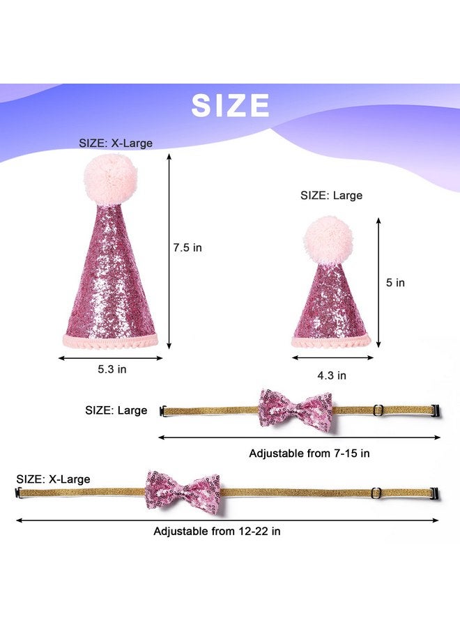 Hoewina Dog Birthday Party Supplies, Dog Birthday Decorations with Birthday Girl Dog Bandanas/Dog Cat Birthday Hat/Dog Bow Tie/Collar with 0-8 Numbers, for Medium Small Dogs Pets (Large, Pink) - Image 4