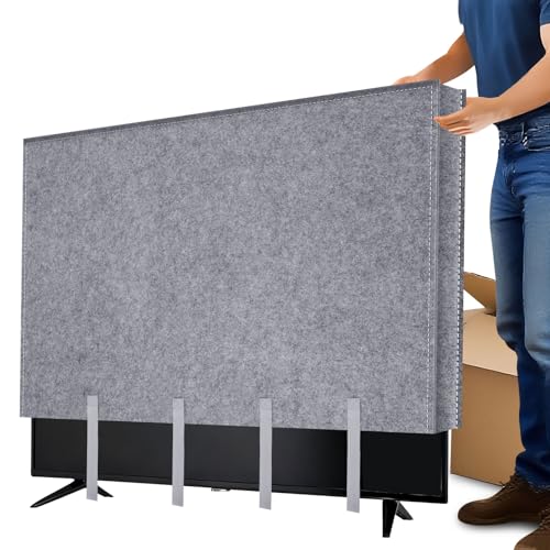 HOMEYA TV Moving Box 75 Inch, TV Dust Cover for Flat Screen 71"-75", Anti-Scratch Felt Television Protection Cover with Bottom Strap to Protect TV, Perfect for Home Renovation Pet Scratch Or Other Furniture - Image 1