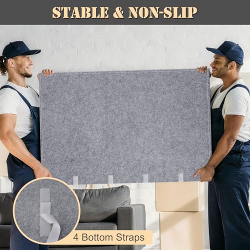 HOMEYA TV Moving Box 75 Inch, TV Dust Cover for Flat Screen 71"-75", Anti-Scratch Felt Television Protection Cover with Bottom Strap to Protect TV, Perfect for Home Renovation Pet Scratch Or Other Furniture - Image 4