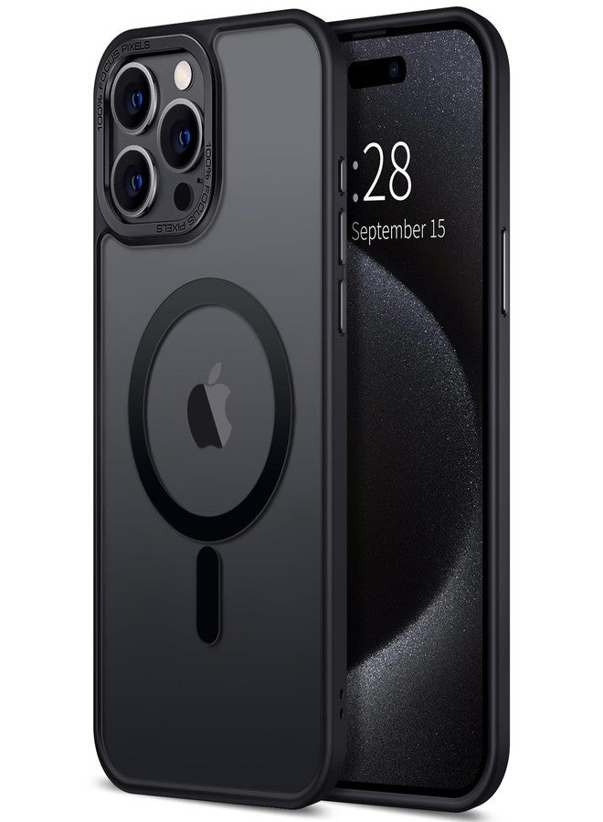 Hython Case for iPhone 15 Pro Max Case Magnetic Translucent Matte Phone Cases 6.7" [Compatible with MagSafe] Thin Slim Fit Shockproof Bumper Hard Protective Cover for Women Men Girls, Frosted Black - Image 1