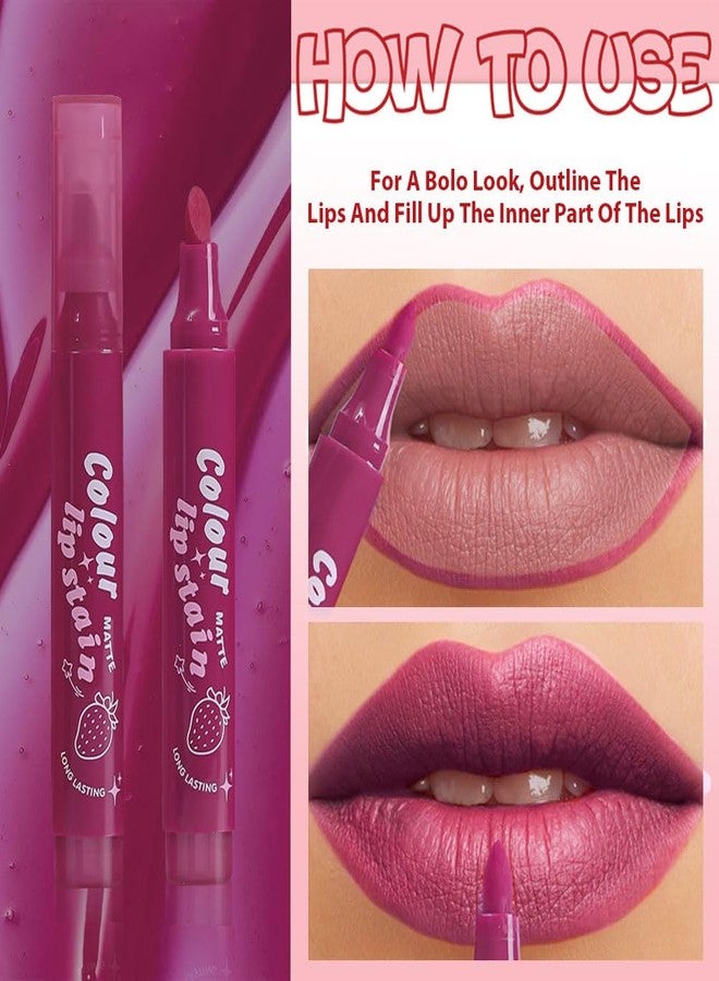 Hxssll Lip Stain, Waterproof lip tint, Matte Color Look, Longlasting All Day Wear Lip Color, Smudge Proof Natural Finish, Precise Chisel Tip Marker,non sticky lip gloss,kiss proof lip color 05# - Image 5