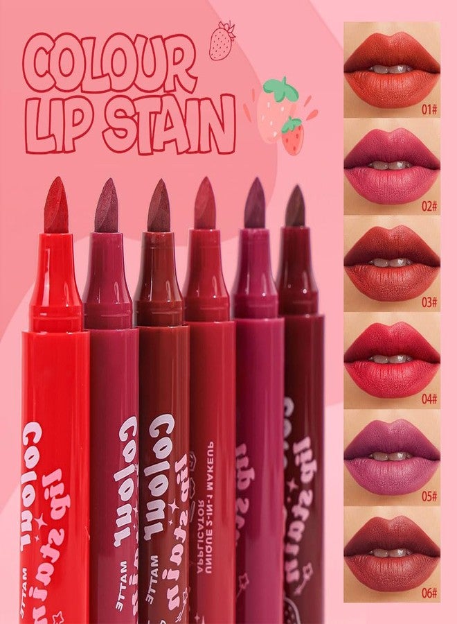 Hxssll Lip Stain, Waterproof lip tint, Matte Color Look, Longlasting All Day Wear Lip Color, Smudge Proof Natural Finish, Precise Chisel Tip Marker,non sticky lip gloss,kiss proof lip color 05# - Image 2