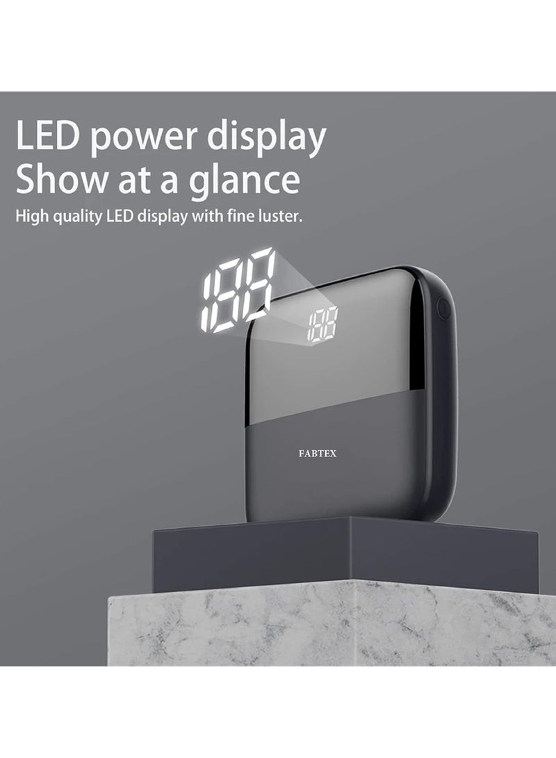 FABTEX 10000Mah Power Banks 12 LED Power Display Power Bank Portable External Battery Charger Power bank, Black - Image 2