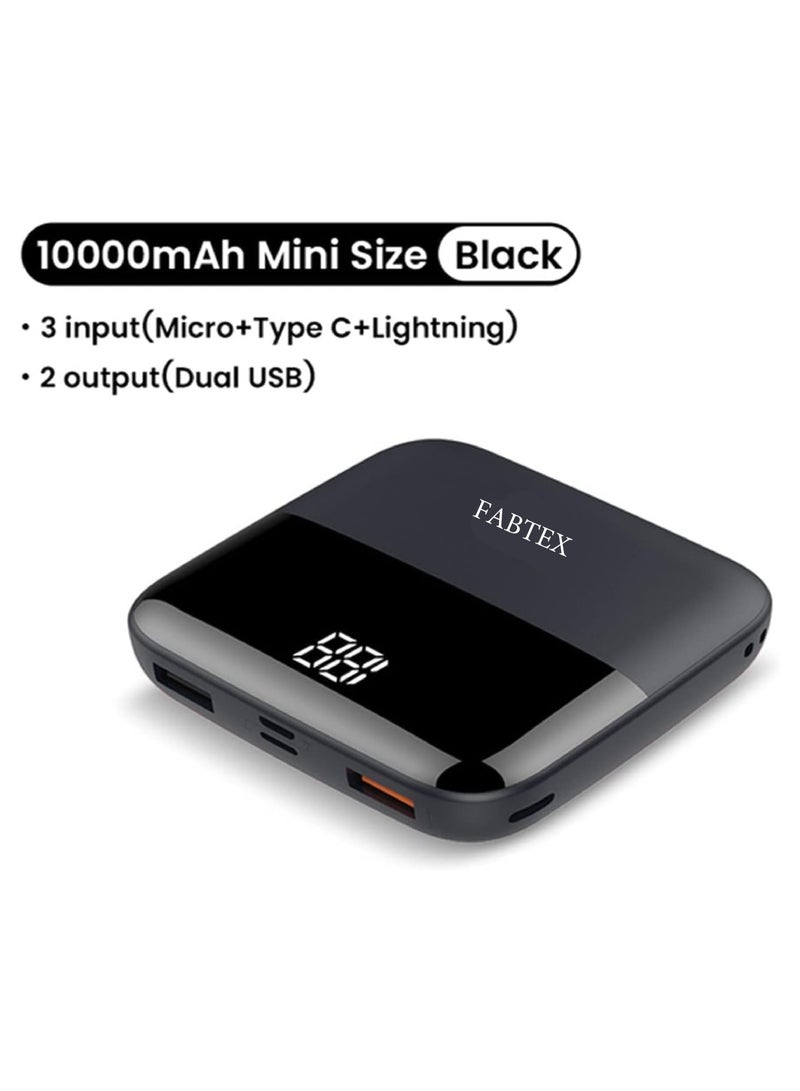 FABTEX 10000Mah Power Banks 12 LED Power Display Power Bank Portable External Battery Charger Power bank, Black - Image 3