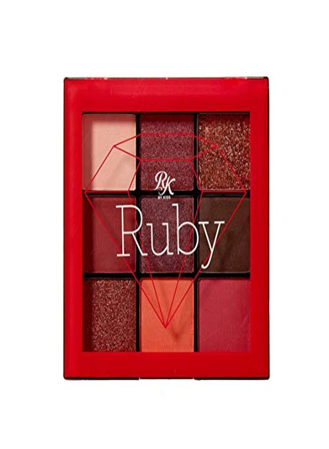 Ruby Kisses Eye Shadow Palette, 9 Shadows (1 Pack, Ruby) - Image 1