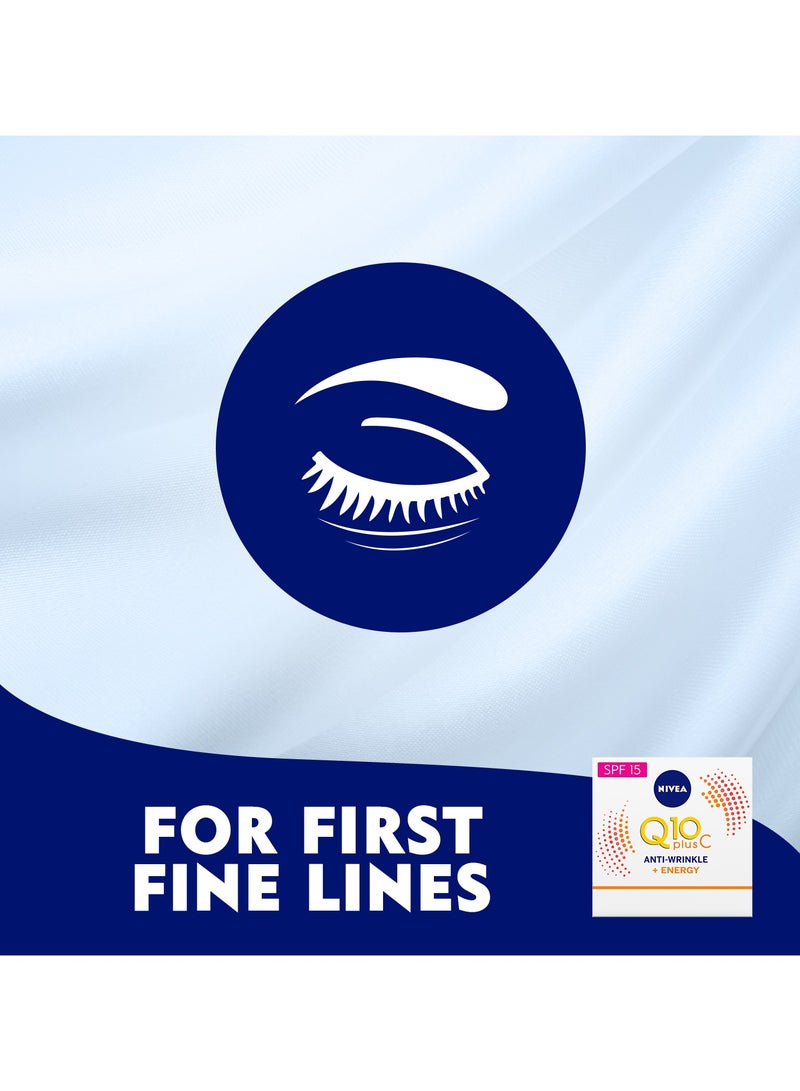 Nivea Face Cream Day Moisturizer Q10 Plus C Anti-Wrinkle And  Energy Vitamin C Pack of 2 - Image 4