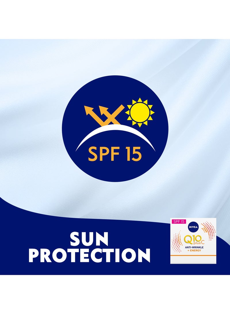 Nivea Face Cream Day Moisturizer Q10 Plus C Anti-Wrinkle And  Energy Vitamin C Pack of 2 - Image 5