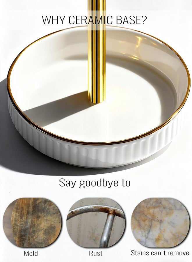 VROOMIUM Premium Ceramic Mug Holder, Extra-Large and Stable Design Fits 20oz Mugs or Cups, Built-in Storage for Coffee Bar, Easy to Clean, Ideal for Home or Gift, Golden Glow - Image 2
