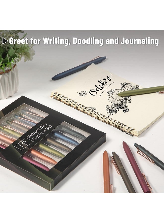 Mr. Pen - Retractable Gel Pens, 6 Pack, Black Ink Gel Pens Fine Point 0.5Mm, Metallic Dark Vintage Barrels, Fast Dry, Retractable Pens, Gel Ink Pens, Aesthetic Pens For Journaling Fine Tip Pens - Image 4