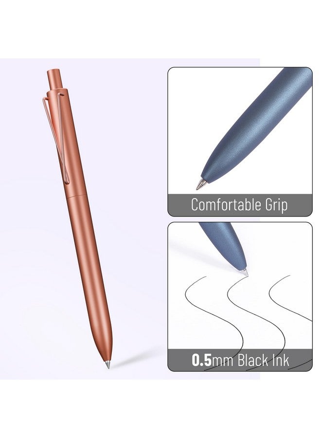 Mr. Pen - Retractable Gel Pens, 6 Pack, Black Ink Gel Pens Fine Point 0.5Mm, Metallic Dark Vintage Barrels, Fast Dry, Retractable Pens, Gel Ink Pens, Aesthetic Pens For Journaling Fine Tip Pens - Image 3