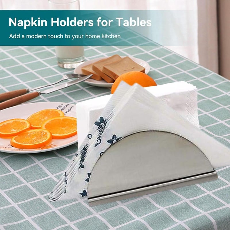 finality Stainless Steel Napkin Holder for Table Durable Tissue Paper Holder Premium Design Paper Napkin Holder for Restaurants Hotels Silver - Image 2