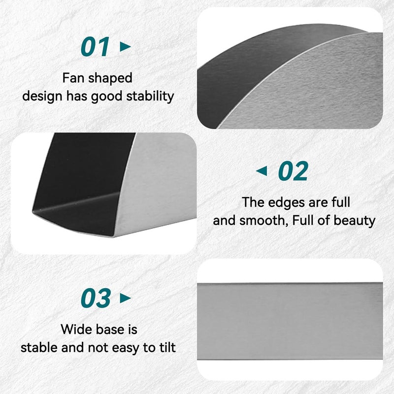 finality Stainless Steel Napkin Holder for Table Durable Tissue Paper Holder Premium Design Paper Napkin Holder for Restaurants Hotels Silver - Image 3