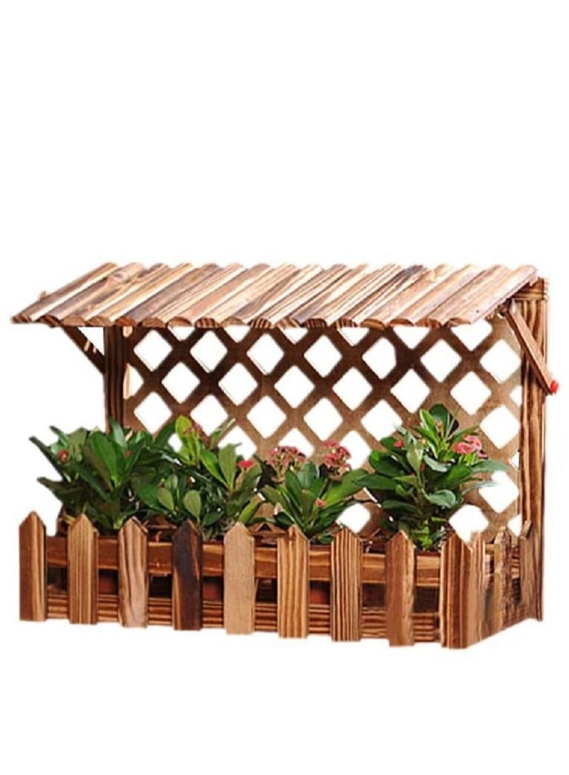 DubaiGallery Wooden Wall Hanging Planter Flower Pot Basket Vase Plant Holder Decorative Artificial Plants Flowers Pot Wood Planter - Image 2