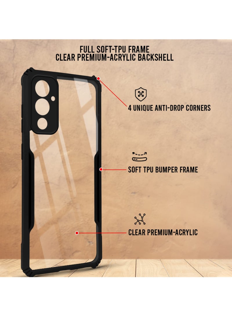 TECNO Pova 4 4G Black Mobile Phone Case Cover, Ultra-Thin Lightweight Cover Soft TPU Bumper + Acrylic Clear Back Case Cover  - Image 2
