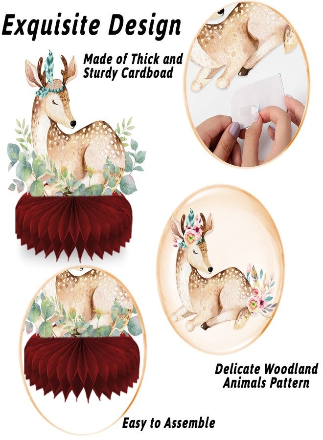 تفكس جيه ديكورات حفلات استقبال المولود الجديد على شكل حيوانات الغابة، قطع مركزية على شكل قرص العسل من غابة الغابة، ديكورات طاولة ثلاثية الأبعاد على شكل مخلوقات الغابة لمستلزمات حفلات استقبال المولود الجديد للبنات - Image 3