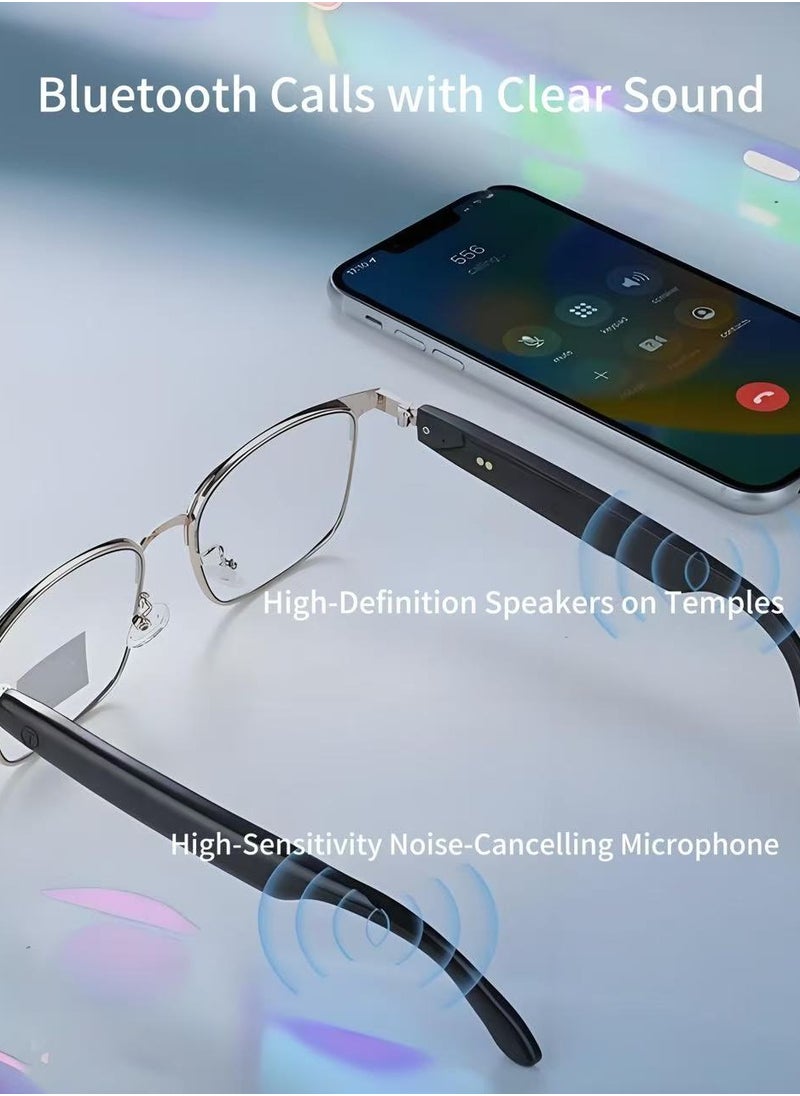 HYUNDAI - Smart and Photochromic Glasses, Polarized Sunglasses with Bluetooth Speaker, Athletic, Outdoor, Sports UV Protection and Voice Control, Smart AI translation Glasses and Headphones, Translation in 144 languages, AI Chat, Music, Assistant via Bluetooth 5.4 - Metal Frame with Photochromic Lenses - Image 1