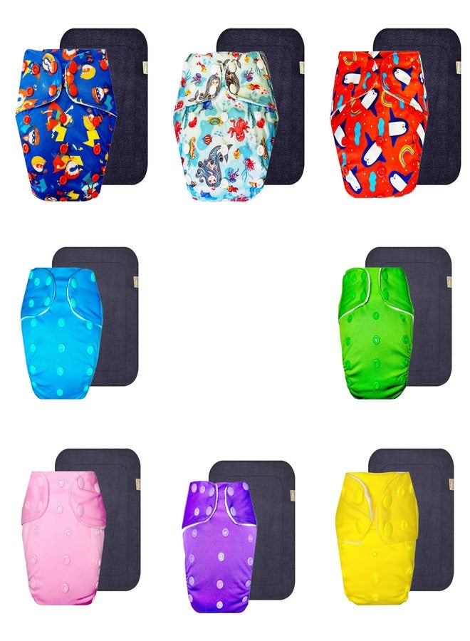حفاضات دمبلدو القماشية الممتازة مع حشوة سوداء (عبوة من 8 قطع) | ملائمة تمامًا | وسادة امتصاص من 6 طبقات | مناسبة للسفر | مصممة من قبل الأمهات | من 3 أشهر إلى 3 سنوات | للجنسين - Image 1