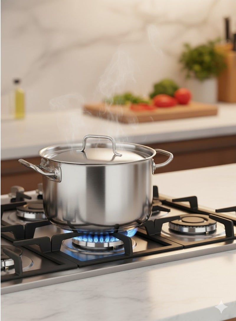 حلة طبخ ستانلس ستيل – مقاس 24 سم – غطاء ومقابض جانبية - Image 3
