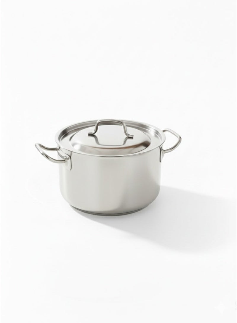 حلة طبخ ستانلس ستيل – مقاس 24 سم – غطاء ومقابض جانبية - Image 2