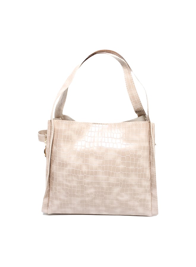 Glitter Women Hand Bag - Beige - Image 2