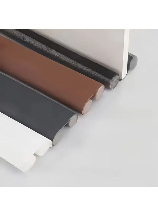 Grey Fabric Rubber Door Seal Strip Soundproof Waterproof Draft Stopper Easy Install - Image 1
