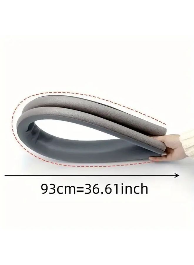 Grey Fabric Rubber Door Seal Strip Soundproof Waterproof Draft Stopper Easy Install - Image 2