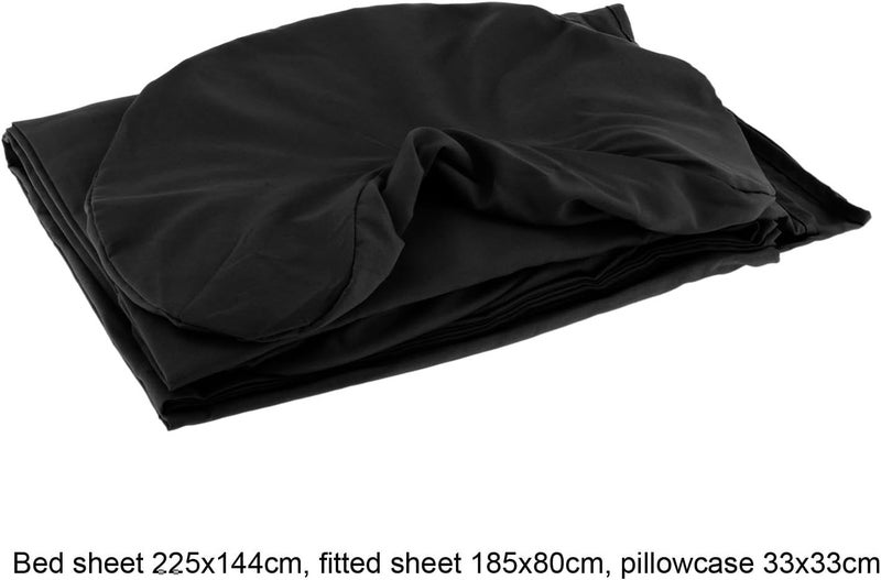 predolo 3X Massage Table Sheet Set Face Rest Cover,Washable, Spa Bed Cover Flat Sheet for Massage Table Beauty SPA, Black - Image 2