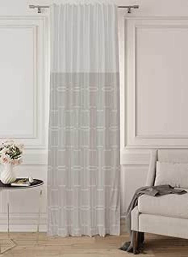 Premium Printed Curtain Floral Cascade, Back Tape, 135x275cm - Multi Color