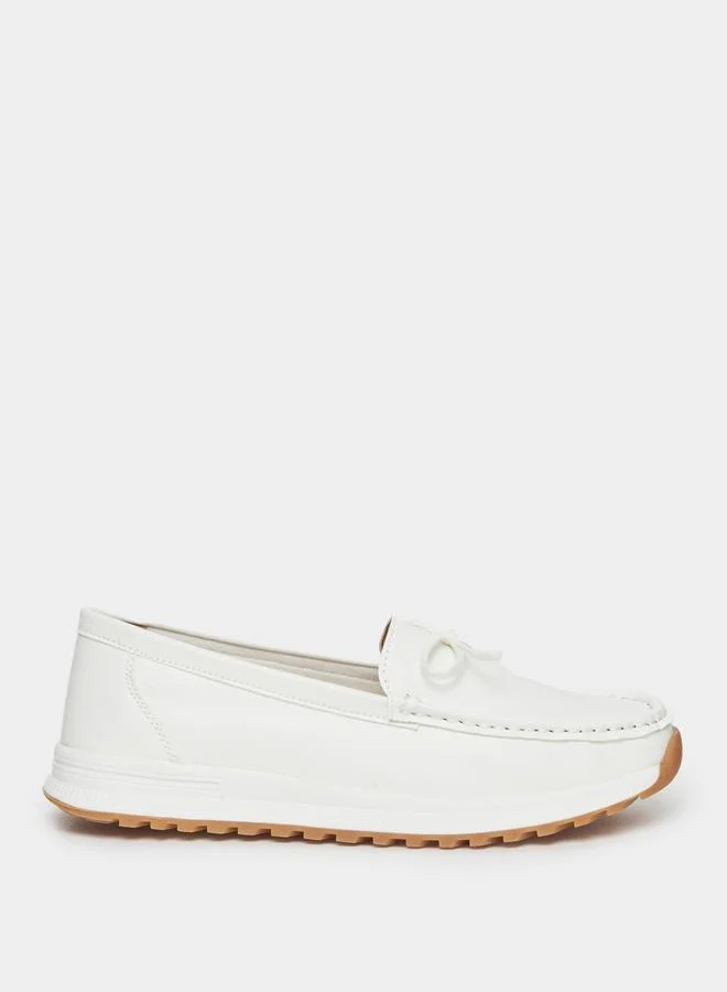 Styli Casual Loafers with Bow Detail