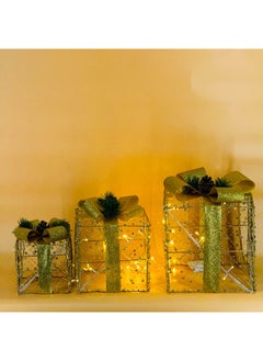 Christmas Gift Box Décor Gold & Red 15Cm20Cm25Cm
