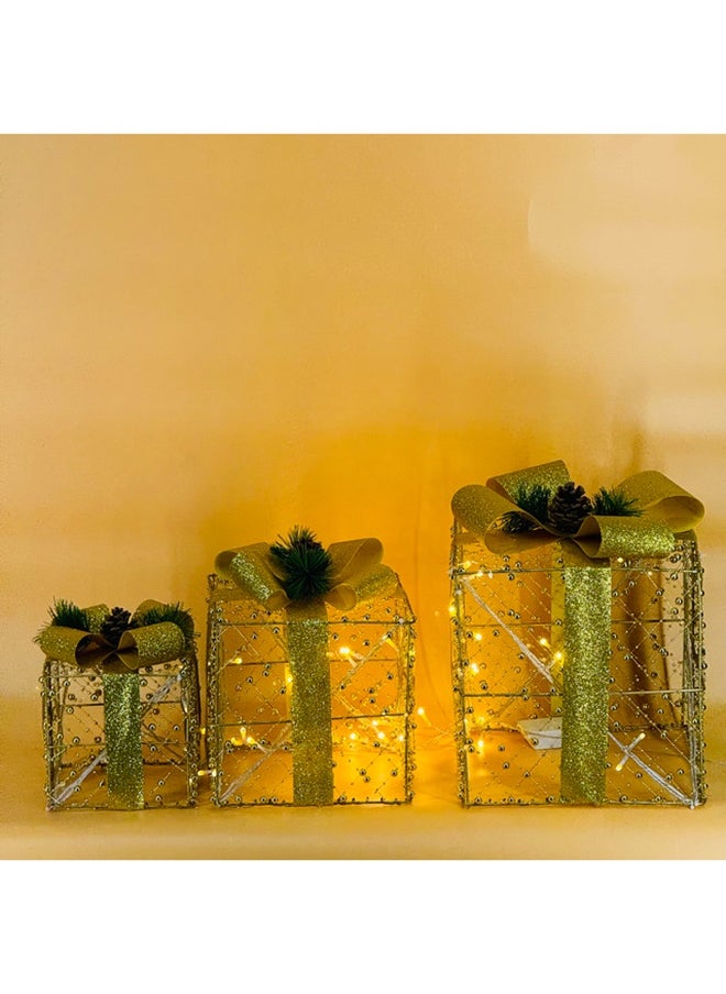 Generic - Christmas Gift Box Décor Gold & Red 15Cm20Cm25Cm - Image 1