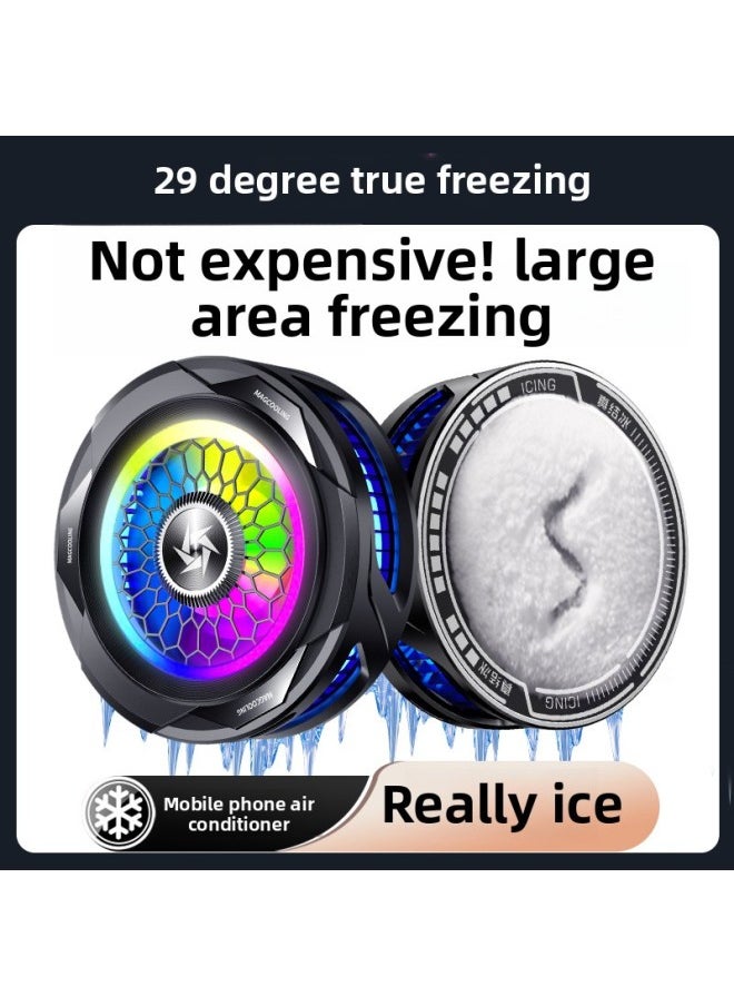 Generic Semiconductor Mobile Phone Radiator SL25 Magnetic Suction Back Clip Icing Cooling Artifact E-sports Chicken Game Refrigeration-Color:Sl25 [ice Style] Knight Black  - Image 5