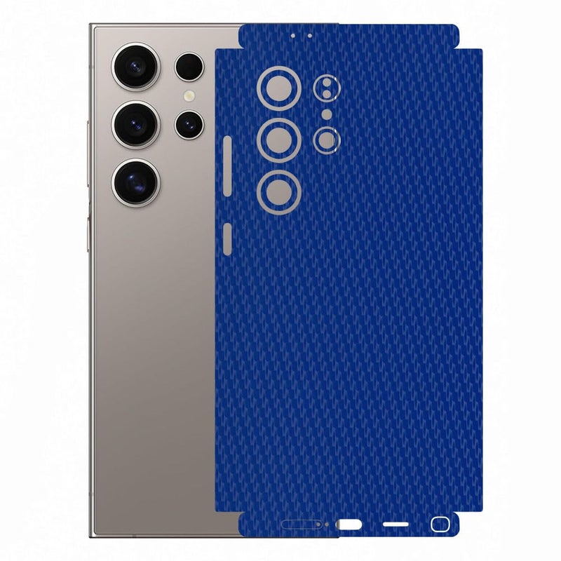 AtOdds Mobile Skin Sticker Wrap | Compatible for Samsung S24 Ultra (5g) | Scratchproof Matte Finish | Full Coverage for All Sides & Camera Protection (Design - Blue CF) - Image 1