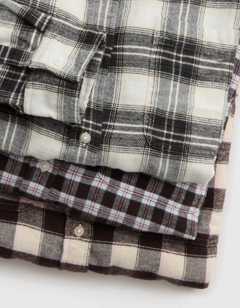 Aerie  Aerie Anytime Fave Flannel Button Down Shirt for Women | Best Price UAE