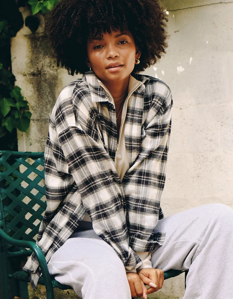 Aerie Anytime Fave Flannel Button Down Shirt