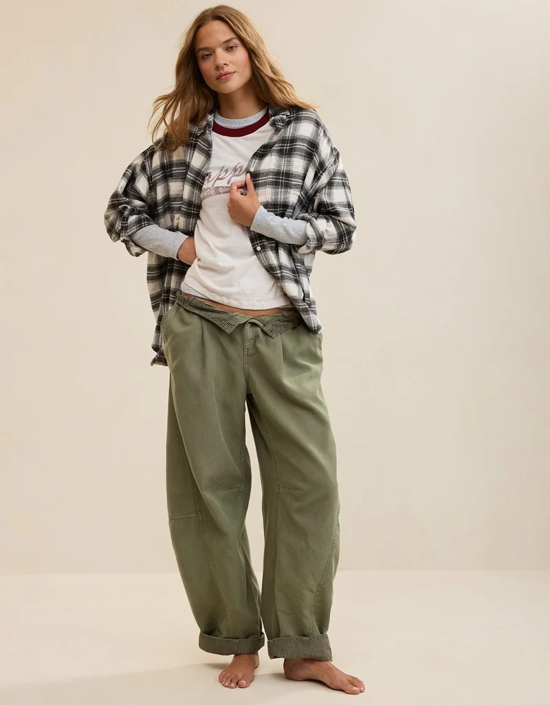 Aerie  Aerie Anytime Fave Flannel Button Down Shirt for Women | Best Price UAE