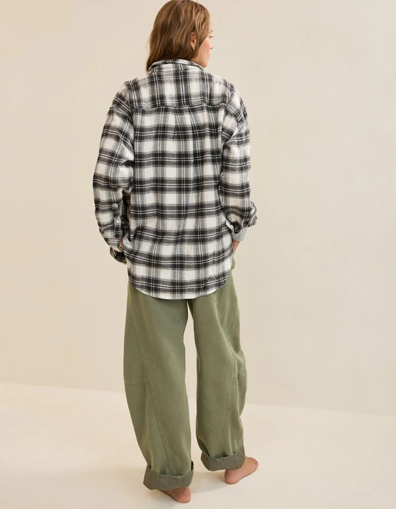 Aerie  Aerie Anytime Fave Flannel Button Down Shirt for Women | Best Price UAE