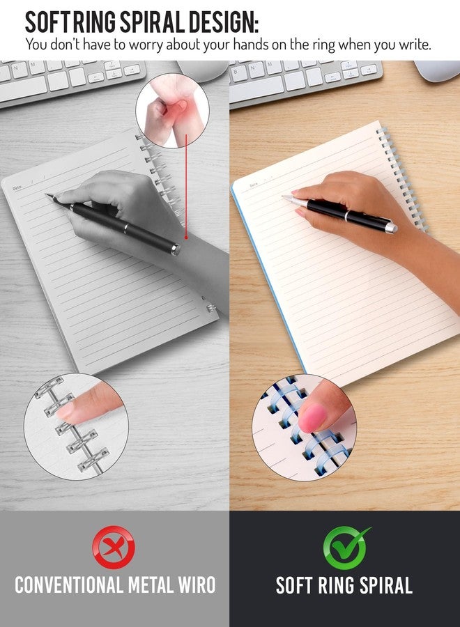 DOODLE B5 Soft Ring Spiral Notebook (Pack of 4) | 160 Pages, 80 GSM Paper | College & Office Notebook for Writing, Journaling, Planning & Notes - Image 2